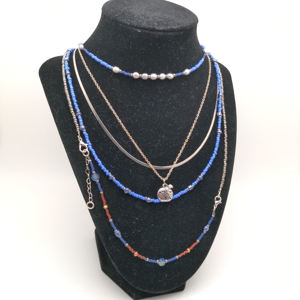 381MIDALANE Genuine Freshwater Pearl Layered Necklace Set